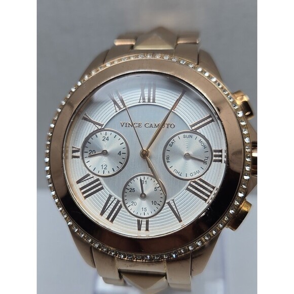 Vince Camuto Rose Gold Chronograph Womens Watch VC5156 New Battery Crystals - Picture 4 of 11